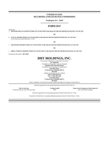 Thumbnail DHT Holdings 20-F Annual Report 2019