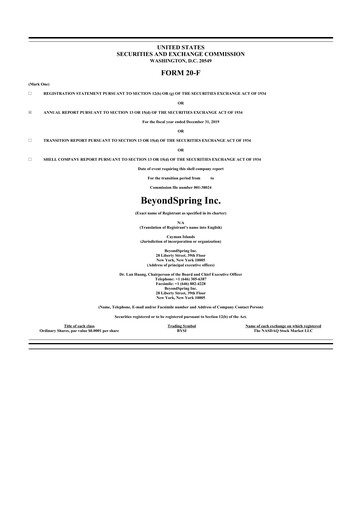 Vorschaubild BeyondSpring 20-F Jahresbericht 2019