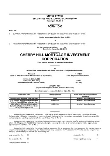 Thumbnail Cherry Hill Mortgage Investment 10-Q Quarterly Report FY2020 