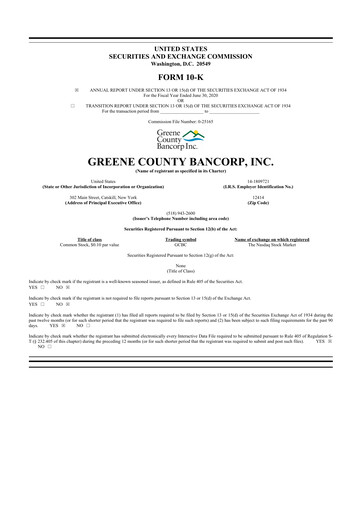 Thumbnail Greene County Bancorp 10-K Annual Report 2020