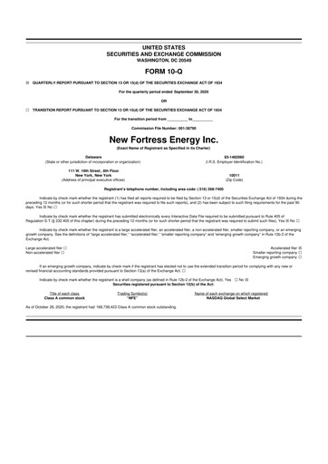 Vorschaubild New Fortress Energy
 10-Q Quartalsbericht 2020 