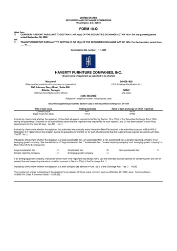Thumbnail Havertys 10-Q Quarterly Report FY2020 