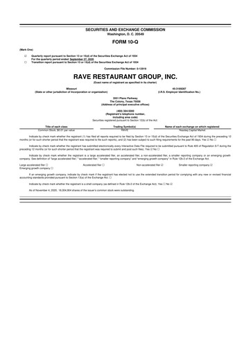 Thumbnail Rave Restaurant Group 10-Q Quarterly Report FY 