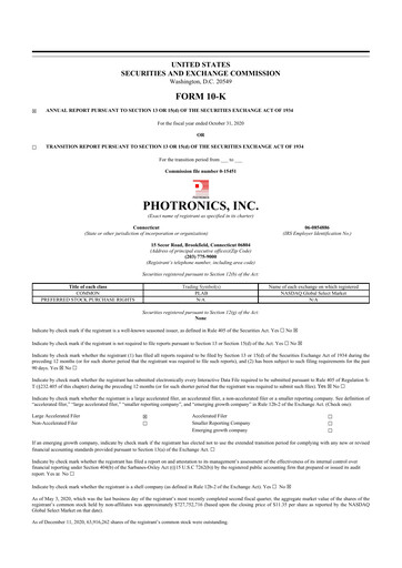 Thumbnail Photronics 10-K Annual Report 2020