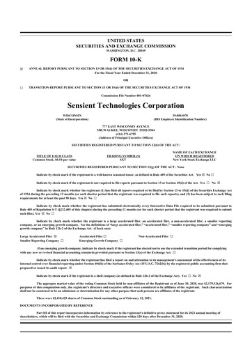 Vorschaubild Sensient Technologies
 10-K Jahresbericht 2020