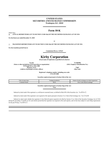 Thumbnail Kirby Corporation
 10-K Annual Report 2020