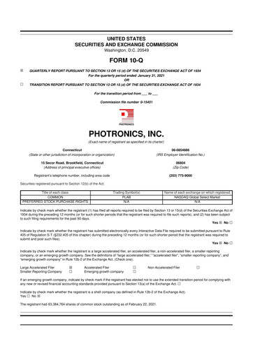 Thumbnail Photronics 10-Q Quarterly Report FY2021 