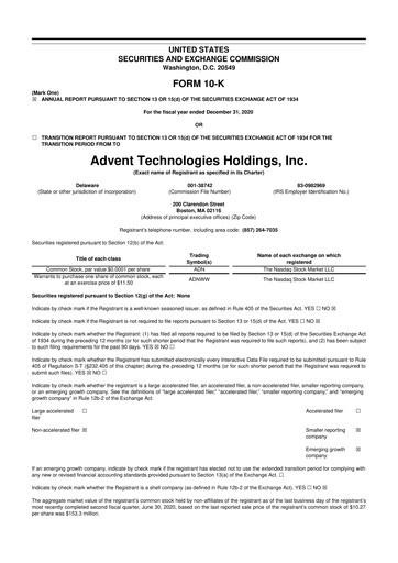 Thumbnail Advent Technologies 10-K Annual Report 2020