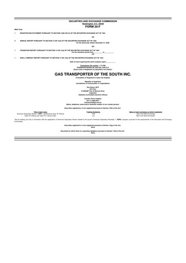 Thumbnail Transportadora de Gas del Sur 20-F Annual Report 2020