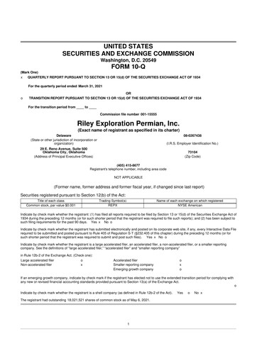 Vorschaubild Riley Exploration Permian 10-Q Quartalsbericht 2021 