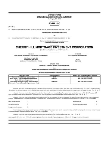 Thumbnail Cherry Hill Mortgage Investment 10-Q Quarterly Report FY2021 