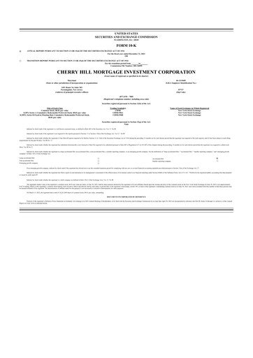 Thumbnail Cherry Hill Mortgage Investment 10-K Annual Report 2021