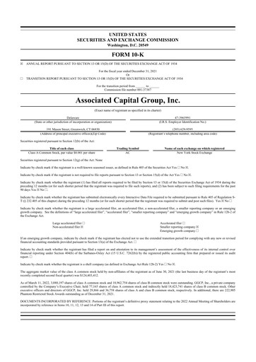Thumbnail Associated Capital Group 10-K Annual Report 2021