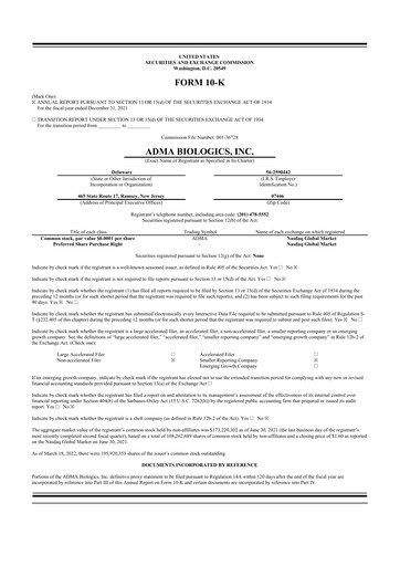 Thumbnail ADMA Biologics
 10-K Annual Report 2021