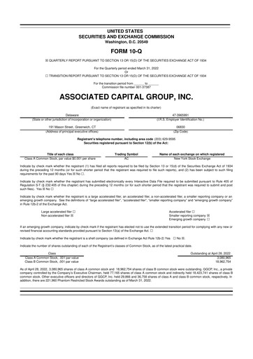 Thumbnail Associated Capital Group 10-Q Quarterly Report FY2022 