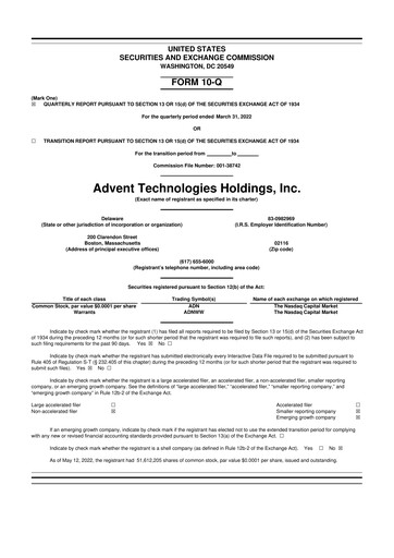 Thumbnail Advent Technologies 10-Q Quarterly Report FY2022 