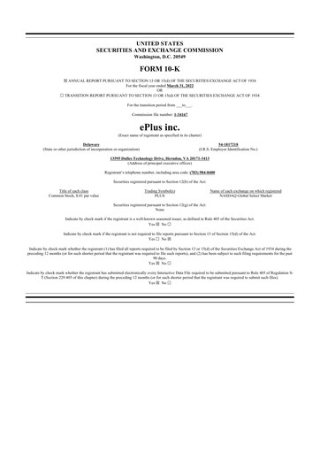 Thumbnail ePlus 10-K Annual Report 2022