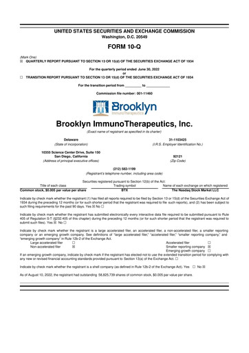 Thumbnail Eterna Therapeutics 10-Q Quarterly Report FY2022 
