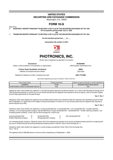 Thumbnail Photronics 10-Q Quarterly Report FY2022 