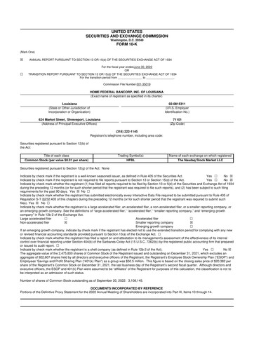 Thumbnail Home Federal Bancorp (HFB Bank) 10-K Annual Report 2022