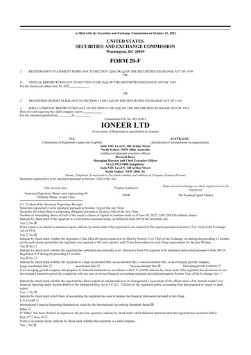 Thumbnail Ioneer 20-F Annual Report 2022