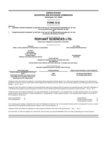 Thumbnail Roivant Sciences 10-Q Quarterly Report FY2022 