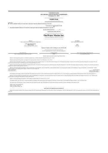 Thumbnail OneWater Marine 10-K Annual Report 2022