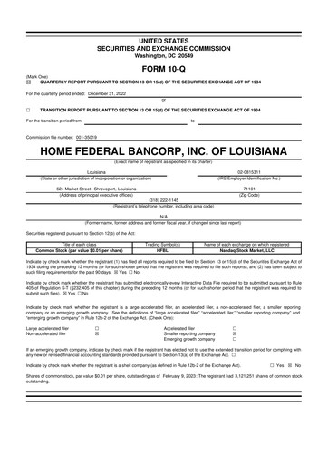 Thumbnail Home Federal Bancorp (HFB Bank) 10-Q Quarterly Report FY2023 