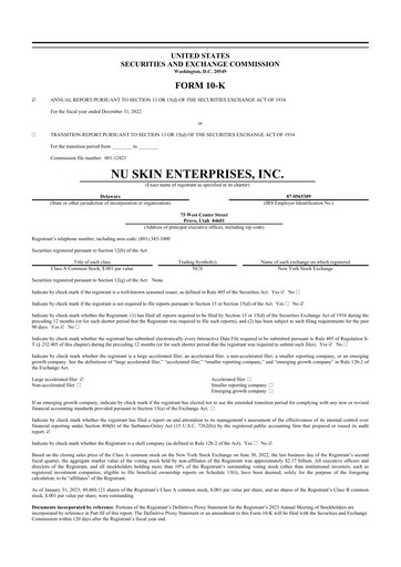 Thumbnail Nu Skin 10-K Annual Report 2022