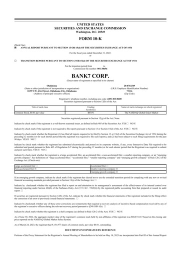 Thumbnail Bank7 10-K Annual Report 2022