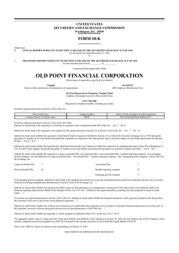 Thumbnail Old Point Financial 10-K Annual Report 2022