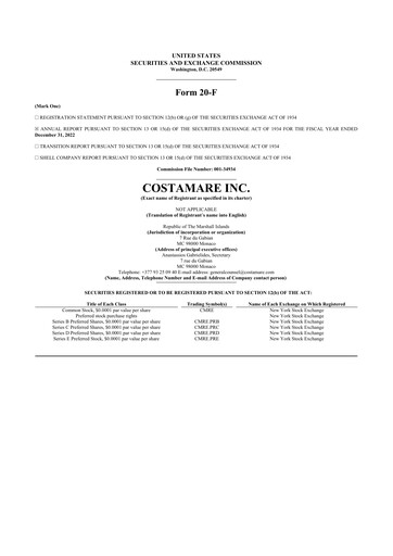 Thumbnail Costamare
 20-F Annual Report 2022