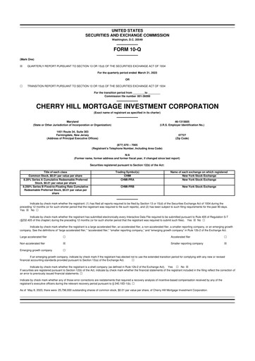 Thumbnail Cherry Hill Mortgage Investment 10-Q Quarterly Report FY2023 
