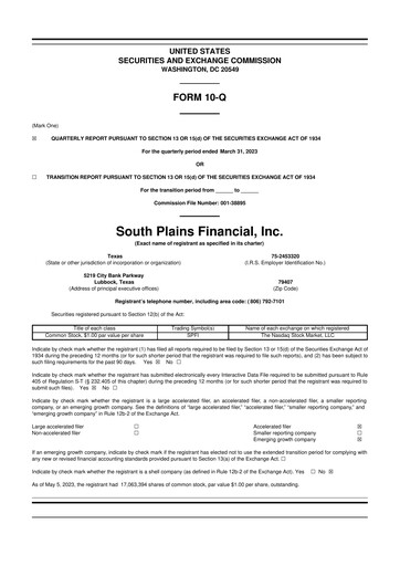 Thumbnail South Plains Financial 10-Q Quarterly Report FY2023 