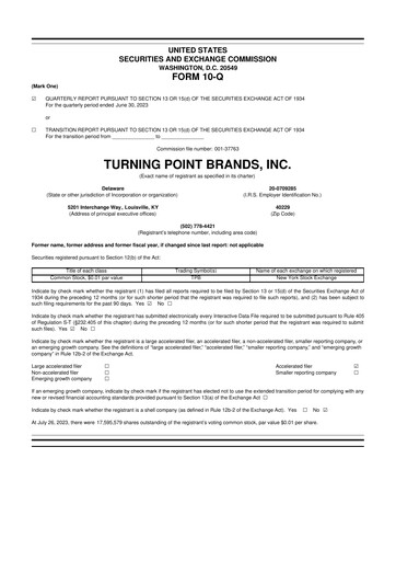 Thumbnail Turning Point Brands 10-Q Quarterly Report FY2023 
