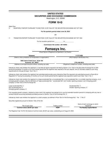 Thumbnail Femasys 10-Q Quarterly Report FY2023 