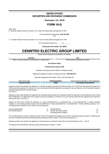 Thumbnail Cenntro Inc. 10-Q Quarterly Report FY2023 