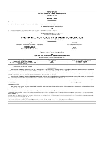Thumbnail Cherry Hill Mortgage Investment 10-Q Quarterly Report FY2023 