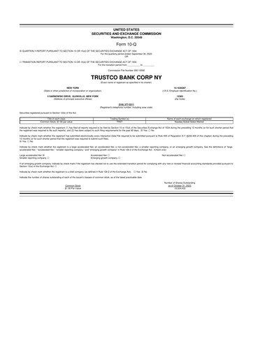 Miniature Trustco Bank 10-Q Rapport trimestriel 2023 