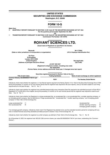 Thumbnail Roivant Sciences 10-Q Quarterly Report FY2023 