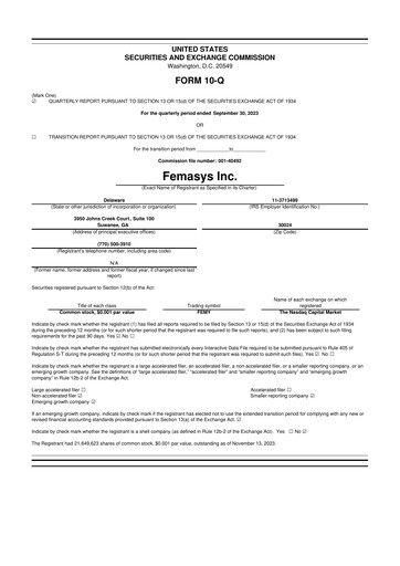 Thumbnail Femasys 10-Q Quarterly Report FY2023 