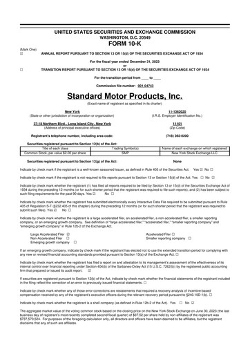 Thumbnail Standard Motor Products 10-K Annual Report 2023