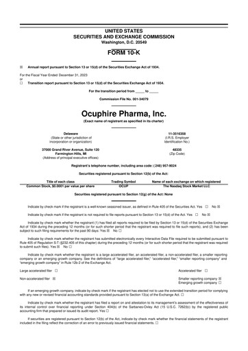 Thumbnail Opus Genetics 10-K Annual Report 2023