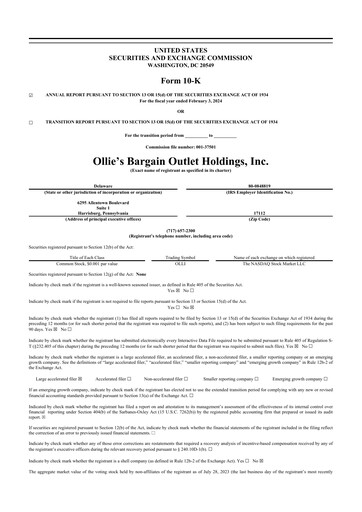 Thumbnail Ollie's Bargain Outlet
 10-K Annual Report 2024