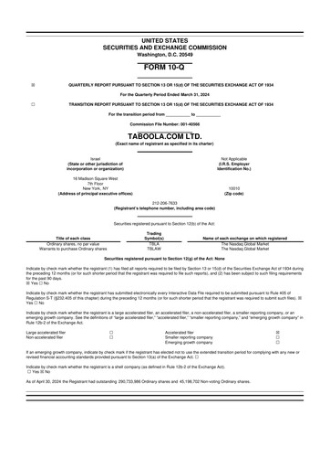 Vorschaubild Taboola.com 10-Q Quartalsbericht 2024 