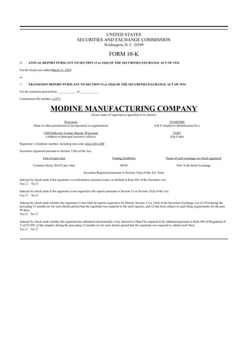 Thumbnail Modine Manufacturing
 10-K Annual Report 2024