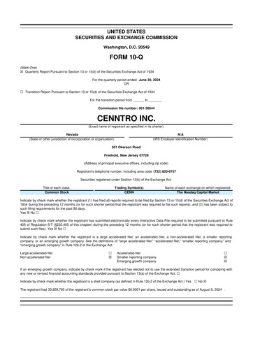 Thumbnail Cenntro Inc. 10-Q Quarterly Report FY2024 