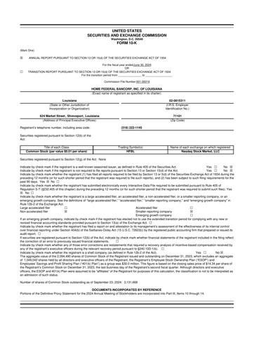 Thumbnail Home Federal Bancorp (HFB Bank) 10-K Annual Report 2024