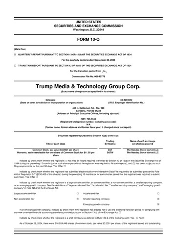 Thumbnail Trump Media & Technology Group 10-Q Quarterly Report FY2024 
