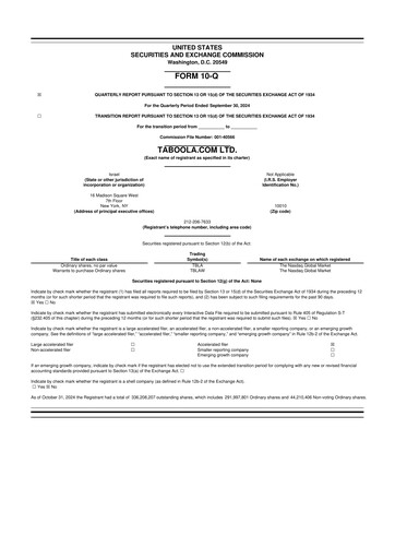 Vorschaubild Taboola.com 10-Q Quartalsbericht 2024 